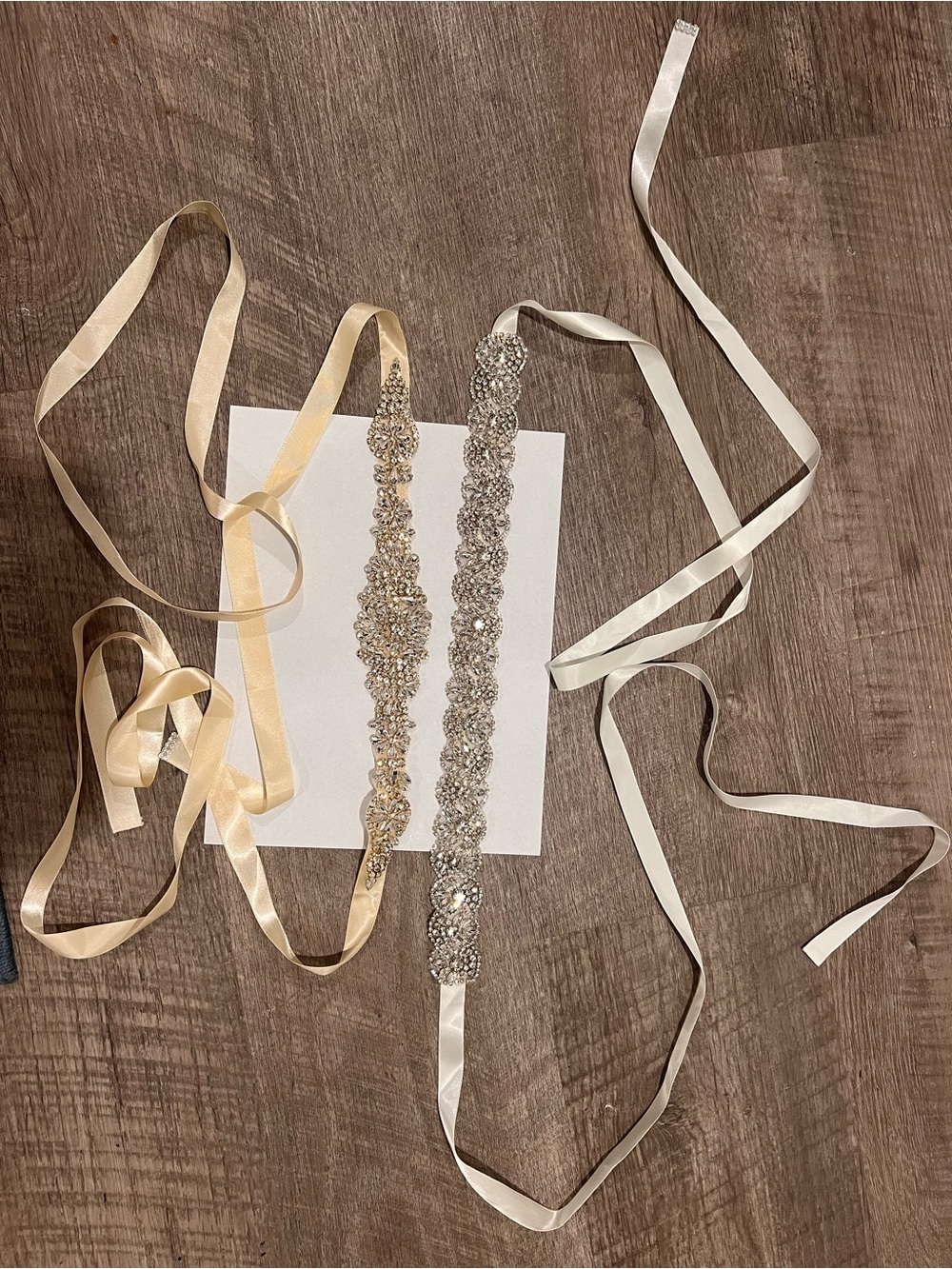 Crystal Bridal Sash Belt - Ivory Ribbon